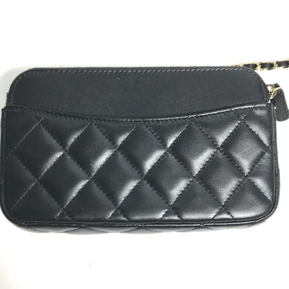 CHANEL Black Lambskin Leather Logo Wallet - Picture 6 of 16